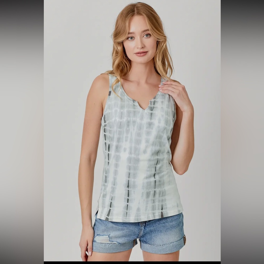 803. Mystree Tie Dye Gray Charcoal Tank Top New Item NWT - Picture 6 of 6